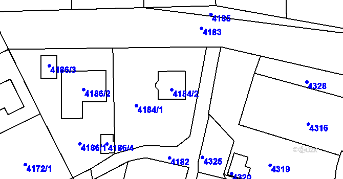Parcela st. 4184/2 v KÚ Tasov, Katastrální mapa
