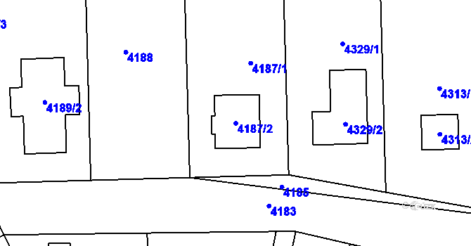 Parcela st. 4187/2 v KÚ Tasov, Katastrální mapa