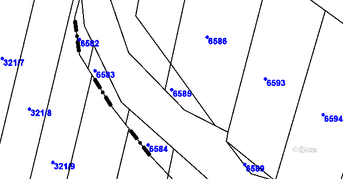 Parcela st. 6585 v KÚ Tasov, Katastrální mapa