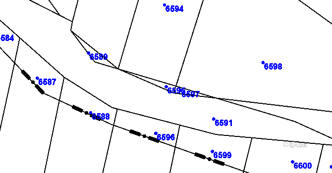 Parcela st. 6595 v KÚ Tasov, Katastrální mapa
