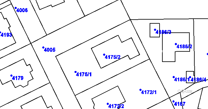 Parcela st. 4175/2 v KÚ Tasov, Katastrální mapa