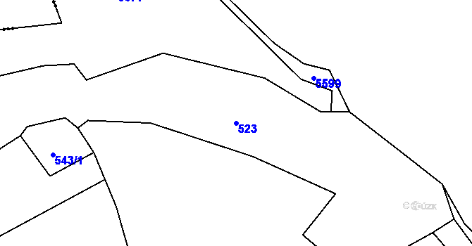 Parcela st. 523 v KÚ Tasov, Katastrální mapa