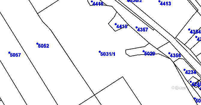 Parcela st. 5031 v KÚ Tasov, Katastrální mapa