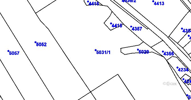 Parcela st. 5031/1 v KÚ Tasov, Katastrální mapa