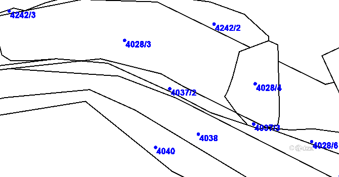 Parcela st. 4037/2 v KÚ Tasov, Katastrální mapa