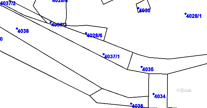 Parcela st. 4037/1 v KÚ Tasov, Katastrální mapa