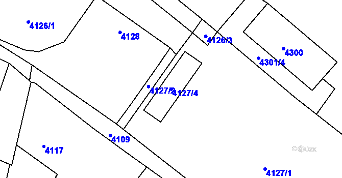 Parcela st. 4127/4 v KÚ Tasov, Katastrální mapa