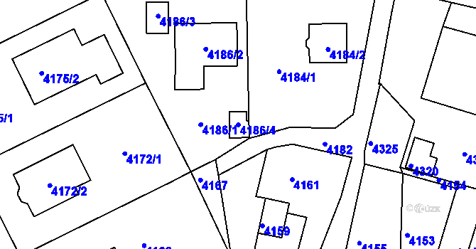 Parcela st. 4186/4 v KÚ Tasov, Katastrální mapa