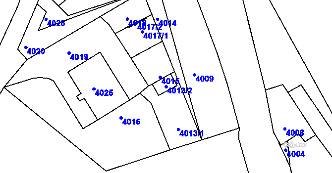 Parcela st. 4013/2 v KÚ Tasov, Katastrální mapa