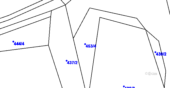Parcela st. 453/4 v KÚ Tasovice, Katastrální mapa