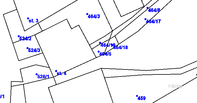 Parcela st. 464/5 v KÚ Tasovice, Katastrální mapa