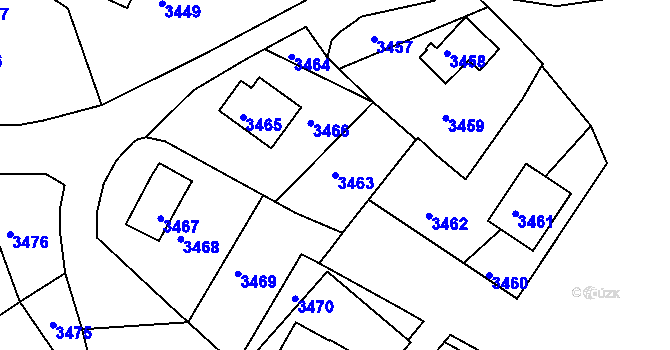 Parcela st. 3463 v KÚ Tasovice nad Dyjí, Katastrální mapa
