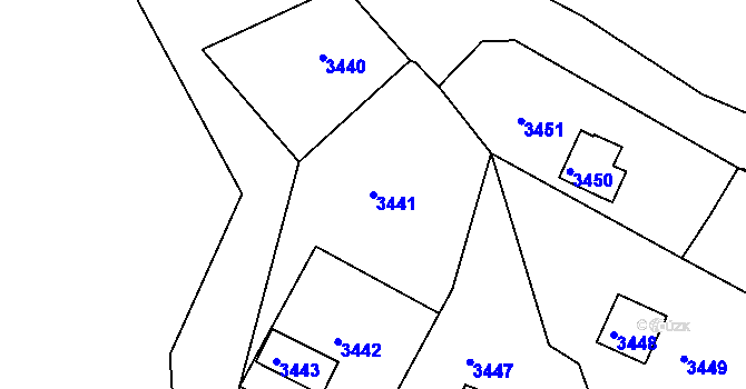 Parcela st. 3441 v KÚ Tasovice nad Dyjí, Katastrální mapa
