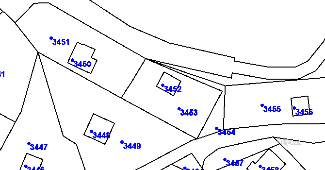 Parcela st. 3452 v KÚ Tasovice nad Dyjí, Katastrální mapa