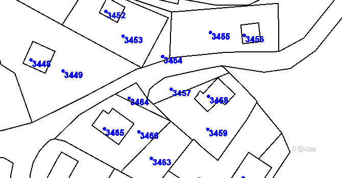 Parcela st. 3457 v KÚ Tasovice nad Dyjí, Katastrální mapa