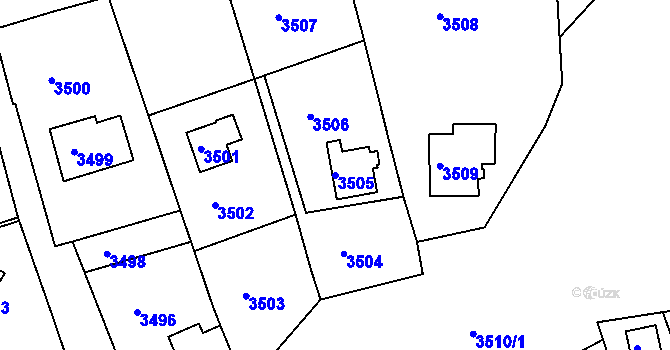 Parcela st. 3505 v KÚ Tasovice nad Dyjí, Katastrální mapa