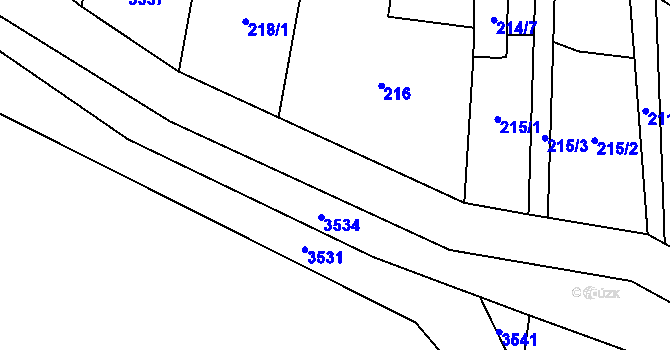 Parcela st. 3535 v KÚ Tasovice nad Dyjí, Katastrální mapa