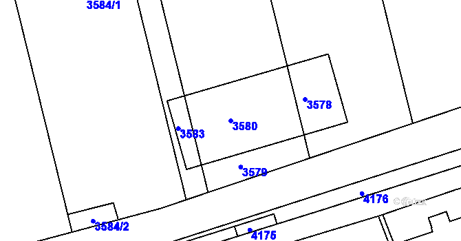 Parcela st. 3580 v KÚ Tasovice nad Dyjí, Katastrální mapa