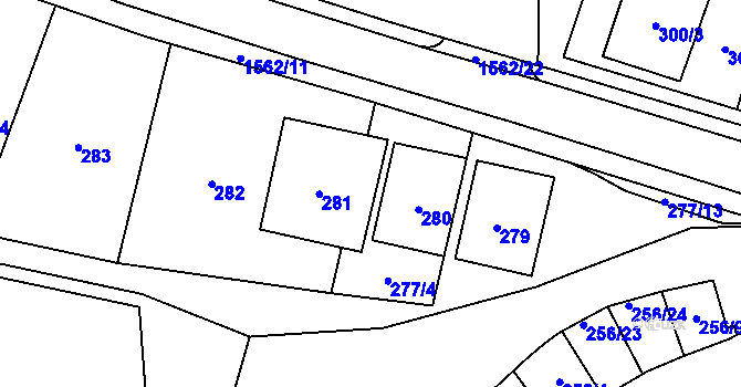 Parcela st. 277/10 v KÚ Tasovice nad Dyjí, Katastrální mapa