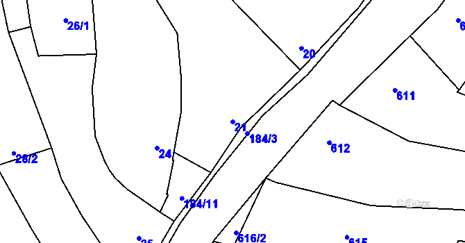 Parcela st. 21 v KÚ Tasovice nad Dyjí, Katastrální mapa