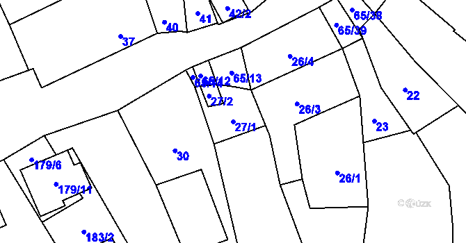 Parcela st. 27/1 v KÚ Tasovice nad Dyjí, Katastrální mapa