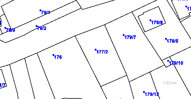 Parcela st. 177/2 v KÚ Tasovice nad Dyjí, Katastrální mapa