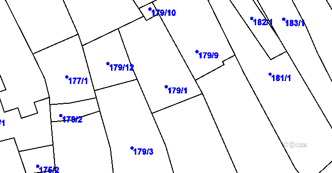 Parcela st. 179/1 v KÚ Tasovice nad Dyjí, Katastrální mapa