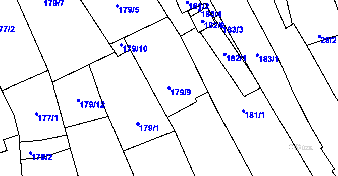 Parcela st. 179/9 v KÚ Tasovice nad Dyjí, Katastrální mapa