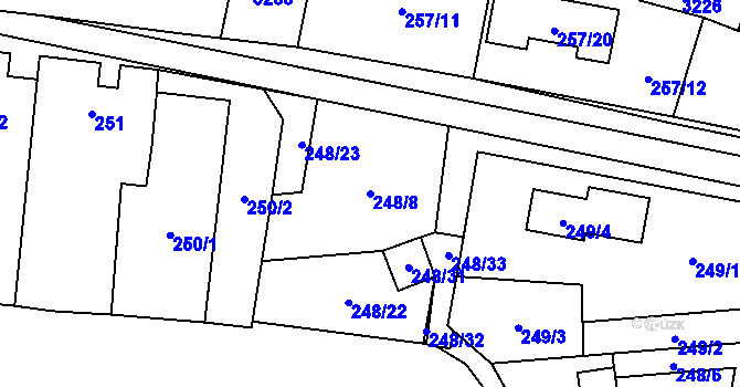 Parcela st. 248/8 v KÚ Tasovice nad Dyjí, Katastrální mapa