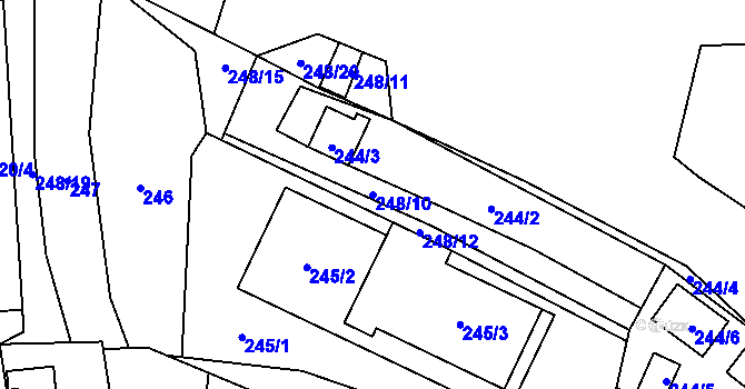 Parcela st. 248/10 v KÚ Tasovice nad Dyjí, Katastrální mapa