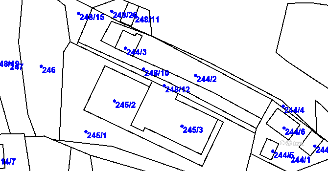 Parcela st. 248/12 v KÚ Tasovice nad Dyjí, Katastrální mapa
