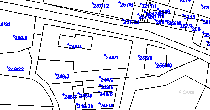 Parcela st. 249/1 v KÚ Tasovice nad Dyjí, Katastrální mapa