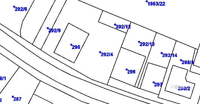 Parcela st. 292/4 v KÚ Tasovice nad Dyjí, Katastrální mapa