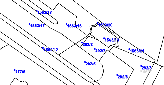 Parcela st. 292/8 v KÚ Tasovice nad Dyjí, Katastrální mapa