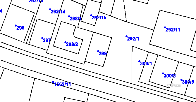 Parcela st. 299 v KÚ Tasovice nad Dyjí, Katastrální mapa