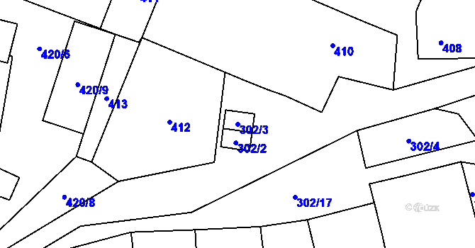 Parcela st. 302/3 v KÚ Tasovice nad Dyjí, Katastrální mapa