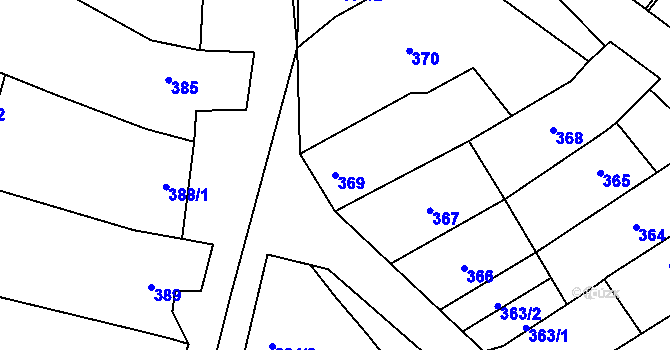 Parcela st. 369 v KÚ Tasovice nad Dyjí, Katastrální mapa