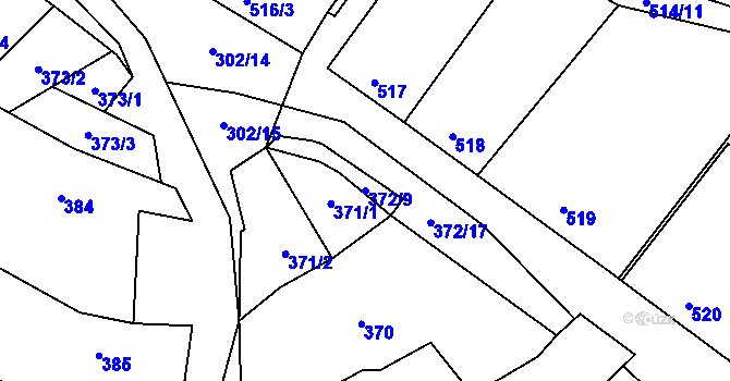 Parcela st. 372/9 v KÚ Tasovice nad Dyjí, Katastrální mapa
