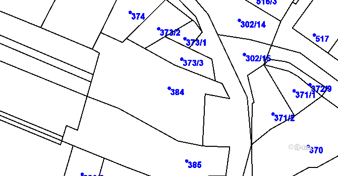 Parcela st. 384 v KÚ Tasovice nad Dyjí, Katastrální mapa