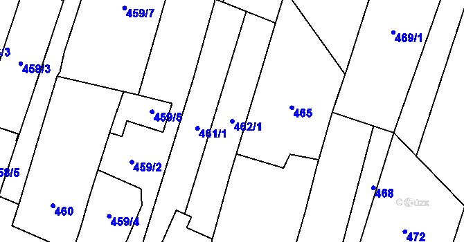 Parcela st. 462/1 v KÚ Tasovice nad Dyjí, Katastrální mapa
