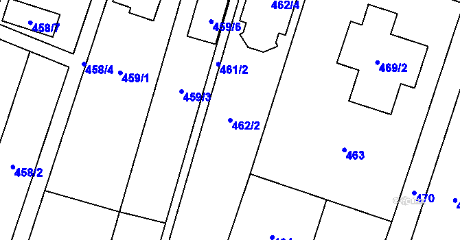 Parcela st. 462/2 v KÚ Tasovice nad Dyjí, Katastrální mapa