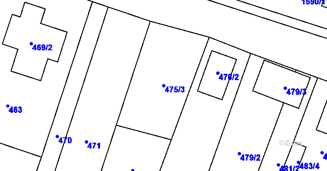 Parcela st. 475/3 v KÚ Tasovice nad Dyjí, Katastrální mapa