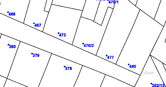 Parcela st. 476/2 v KÚ Tasovice nad Dyjí, Katastrální mapa