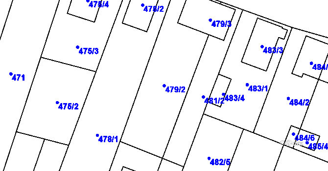 Parcela st. 479/2 v KÚ Tasovice nad Dyjí, Katastrální mapa