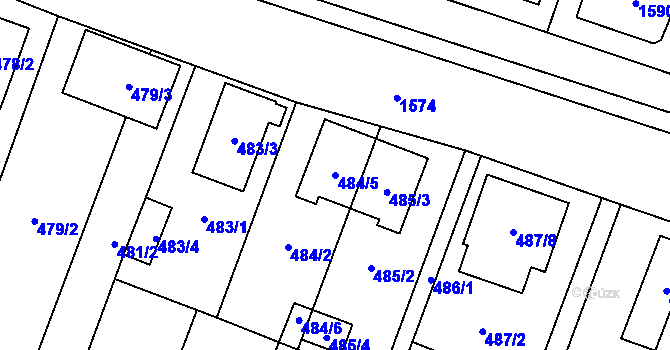 Parcela st. 484/5 v KÚ Tasovice nad Dyjí, Katastrální mapa