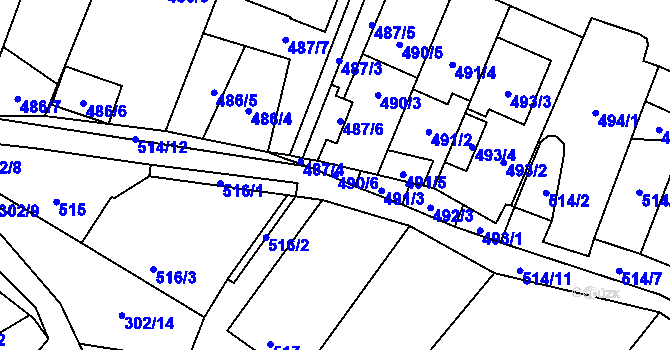 Parcela st. 490/6 v KÚ Tasovice nad Dyjí, Katastrální mapa