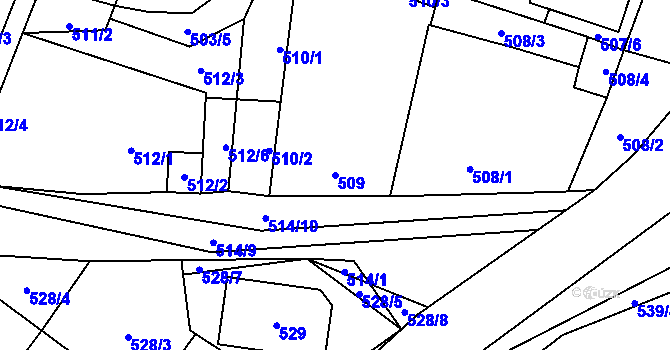 Parcela st. 509 v KÚ Tasovice nad Dyjí, Katastrální mapa