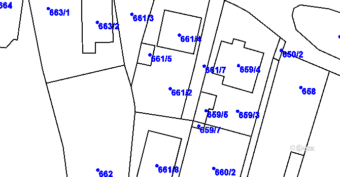 Parcela st. 661/2 v KÚ Tasovice nad Dyjí, Katastrální mapa