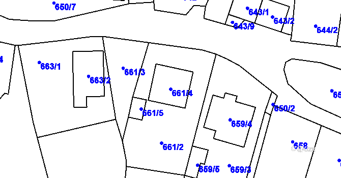 Parcela st. 661/4 v KÚ Tasovice nad Dyjí, Katastrální mapa