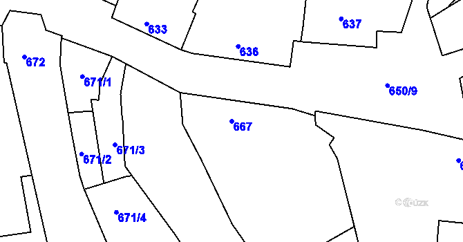 Parcela st. 667 v KÚ Tasovice nad Dyjí, Katastrální mapa